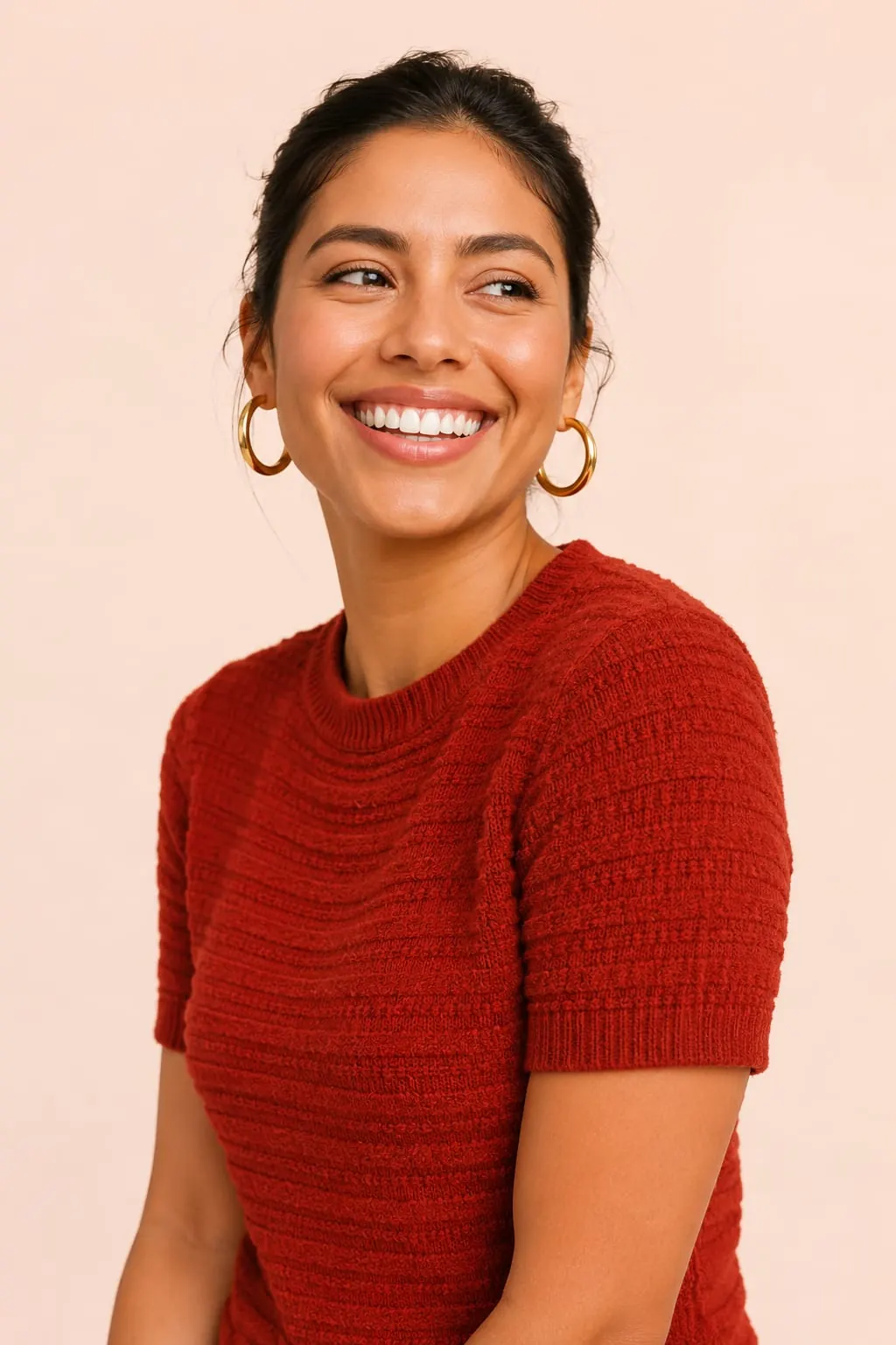 Smiling woman, a real human will pick up your request, not an auto-reply.
